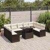 vidaXL Set de canapele pentru grădină cu pernă 10 pcs Maro Rattan poli