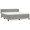vidaXL Pat box spring cu saltea, gri deschis, 160x200 cm, catifea