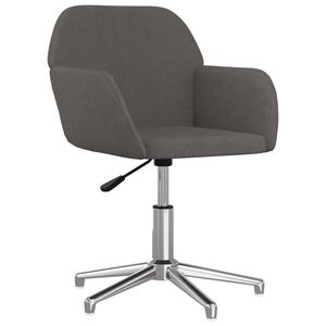 vidaXL Scaun de birou pivotant, gri &icirc;nchis, material textil