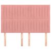 vidaXL Tăblie de pat roz 144x5x118/128 cm catifea