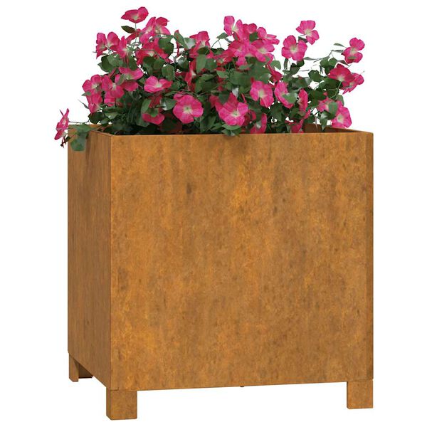 vidaXL Jardiniere cu picioare 2 buc. ruginiu 40x40x40 cm oțel corten