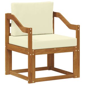 vidaXL Canapea de exterior Lemn de acacia solid și poliester natural