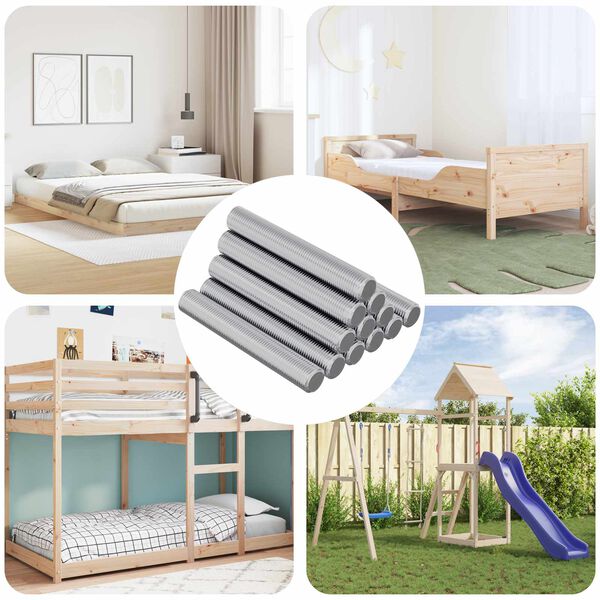 vidaXL Coroană filetată 12 pcs Argintiu 8 x 55 mm Oțel