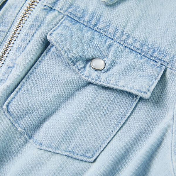 Salopetă pentru copii cu m&acirc;neci scurte, albastru pal, 116