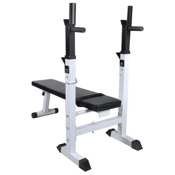 vidaXL Bancă fitness cu rastel greutăți, set haltere/gantere, 120 kg