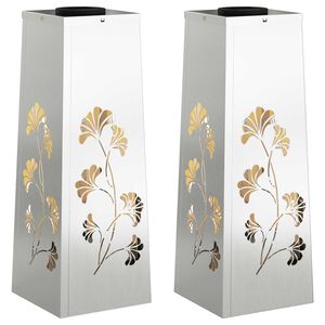 vidaXL Lumină LED Solară pentru Alei 2 buc. Alb cald 18 x 18 x 50 cm