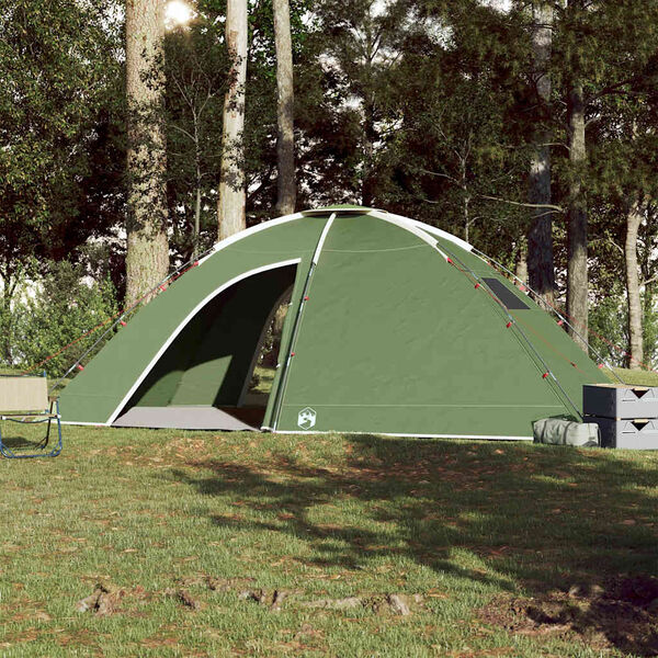 vidaXL Cort de camping pentru 8 persoane, verde, impermeabil