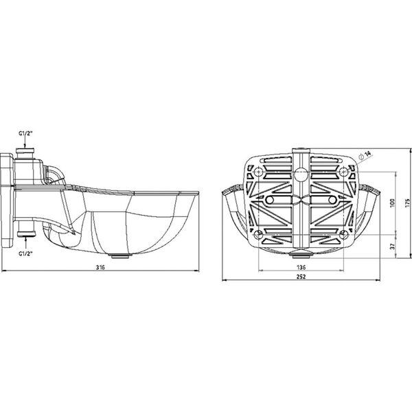Kerbl Bol de apă &bdquo;K75&rdquo;, plastic, 221875