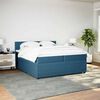 vidaXL Pat box spring cu saltea, albastru, 200x200 cm, catifea