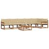 vidaXL Set de canapele de exterior cu pernă 7 pcs Natural și Bej