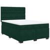 vidaXL Pat box spring cu saltea, verde &icirc;nchis, 160x200 cm, catifea