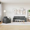 vidaXL Set de canapea 2 pcs Gri &icirc;nchis 198 x 78 x 80 cm țesătură