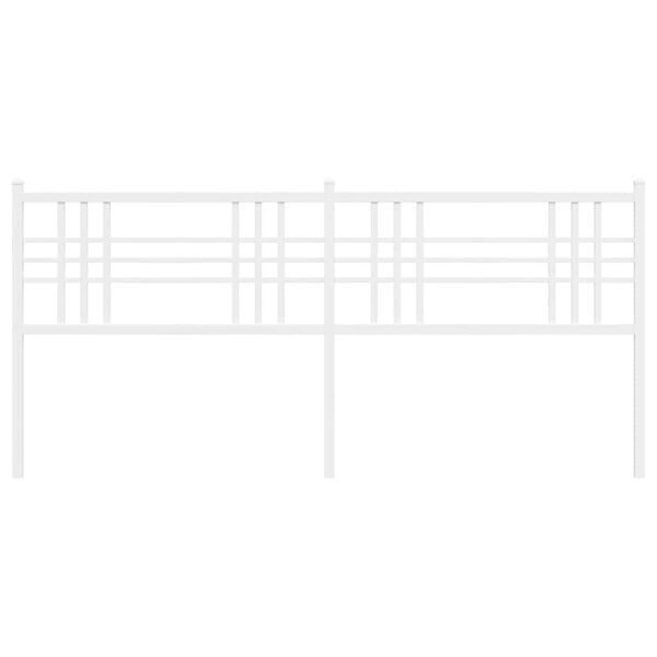 vidaXL Tăblie de pat de schimb metalică, alb, 200 cm