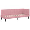 vidaXL Cadru de pat colțar cu headboard Roz 80 cm x 200 cm Catifea