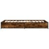 vidaXL Cadru de pat, stejar fumuriu 100x200 cm lemn prelucrat și metal