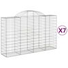 vidaXL Coșuri gabion arcuite 7 buc, 200x50x120/140 cm, fier galvanizat