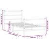 vidaXL Cadru de pat metalic cu tăblie de cap/picioare&nbsp; alb, 100x200 cm
