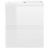 vidaXL Dulap cu chiuvetă &icirc;ncorporată, alb extralucios, lemn prelucrat