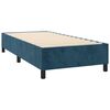 vidaXL Pat box spring cu saltea, albastru &icirc;nchis, 100x200 cm, catifea