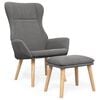 vidaXL Scaun de relaxare cu taburet, gri deschis, textil