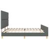 vidaXL Cadru de pat cu headboard Gri &icirc;nchis 200 x 200 cm țesătură