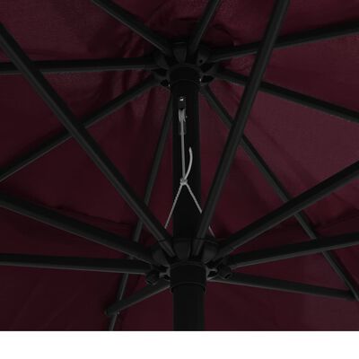 vidaXL Umbrelă de soare de exterior, stâlp metalic, roșu bordo, 400 cm
