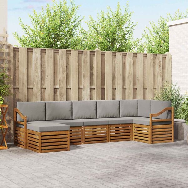 vidaXL Seturi de canapele cu pernă 7 pcs Gri natural și deschis