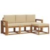vidaXL Set de canapele de exterior 4 buc. Natural și Bej