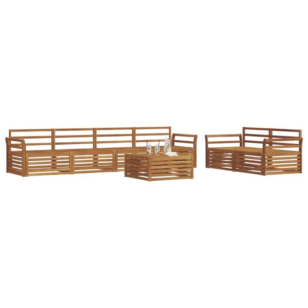 vidaXL Set de canapele de exterior 7 pcs natural Lemn Solid de Acacia
