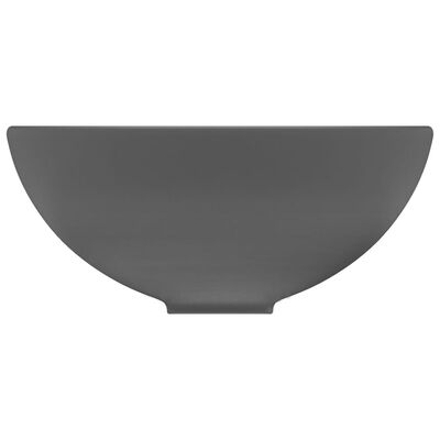 vidaXL Chiuvetă baie lux, gri închis mat, 32,5x14 cm, ceramică, rotund
