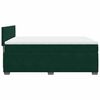 vidaXL Pat box spring cu saltea, verde &icirc;nchis, 140x200 cm, catifea