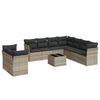 vidaXL Set canapele de grădină cu perne 10 piese gri deschis poliratan