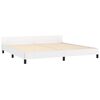 vidaXL Cadru de pat cu tăblie, alb, 200x200 cm, piele ecologică