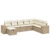 vidaXL Set canapele de grădină, 8 piese, cu perne, bej, poliratan