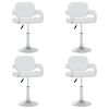 vidaXL Scaune de masă pivotante, 4 buc., alb, piele ecologică