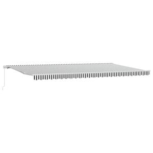 vidaXL Copertină retractabilă manual, antracit/alb, 600x300 cm
