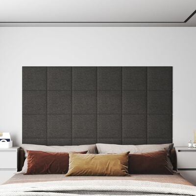 vidaXL Panouri de perete 12 buc. gri închis 30x30 cm textil 1,08 m²