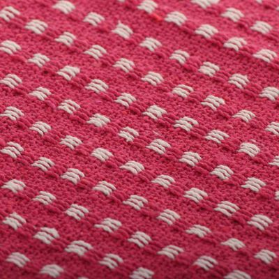 vidaXL Pătură decorativă cu pătrățele, bumbac, 220 x 250 cm, roz