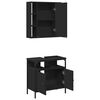 vidaXL Set mobilier de baie, 2 piese, negru, lemn compozit