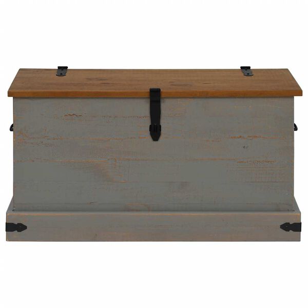 vidaXL Cufă de depozitare HALDEN gri 91x48x47 cm lemn masiv de pin