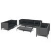 vidaXL Set mobilier de grădină cu perne, 8 piese,gri &icirc;nchis, poliratan