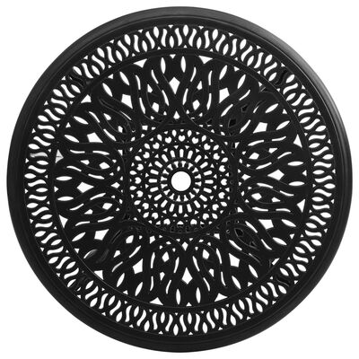vidaXL Masă de grădină, negru, 90x90x74 cm, aluminiu turnat