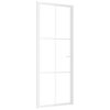 vidaXL Ușă de interior, 83x201,5 cm, alb, sticlă ESG și aluminiu