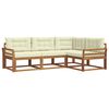 vidaXL Set de canapele de exterior 4 buc. Natural și Crem