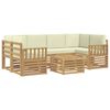 vidaXL Set de canapele de exterior 7 pcs Alb și crem Poliester