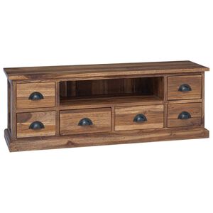 vidaXL Support TV 110 x 30 x 40 cm natural Lemn solid de tec