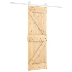 vidaXL Ușă glisantă Natural și Alb 70 x 210 cm Lemn de Pin Solid