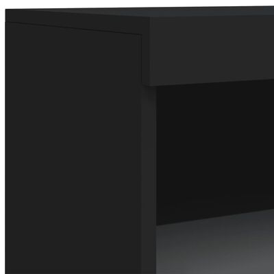 vidaXL Servantă cu lumini LED, negru, 60,5x37x100 cm