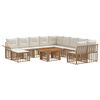 vidaXL Set de canapele pentru grădină 12 buc. Alb Natural și Crem