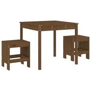 vidaXL Set bistro de grădină, maro miere, 3 piese, lemn masiv de pin